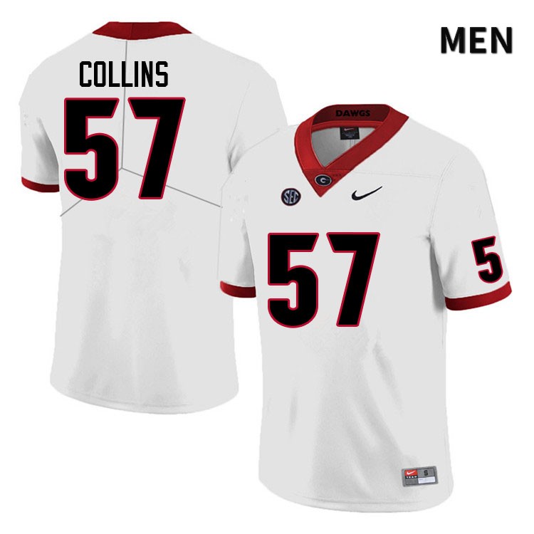 Georgia Bulldogs Men's Luke Collins #57 White Anniversary Stitched College UGA Football Jersey 23US015XZ